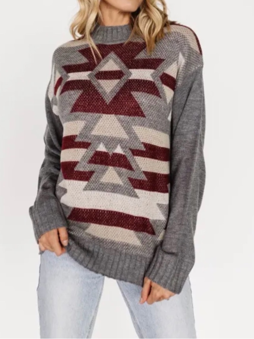 Savannah Jane 2x Western Aztec Knit Pullover Sweater NWT